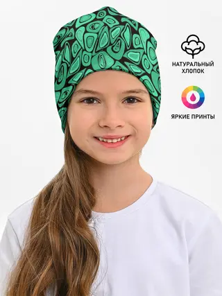 Детская шапка / Зеленый абстрактный узор