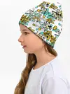 Детская шапка / Бирюзово-желтый узор