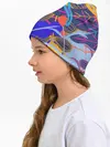 Детская шапка / листья цветы текстура паттэрн