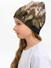 Детская шапка / Бежево-коричневая мозаика