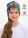 Детская шапка / Зеленый принт с бабочками :)