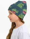 Детская шапка / Цветы рябчика на темном фоне