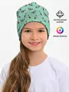 Детская шапка / Голуби на зеленом