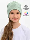 Детская шапка / Зеленые листья на светло зеленом