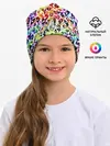 Детская шапка / Веселый узор из грустных котов