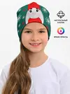 Детская шапка / зимний кролик и снежинки