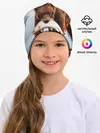 Детская шапка / Медведь с рыбой во рту