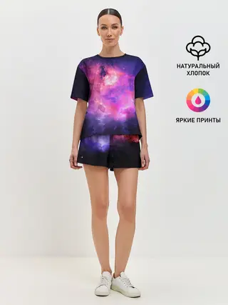 Женская пижама с шортами / Космос