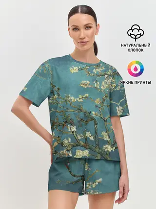 Женская пижама с шортами / Миндаль