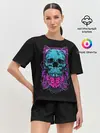 Женская пижама с шортами / Кислотный череп