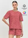 Женская пижама с шортами / Сердечки