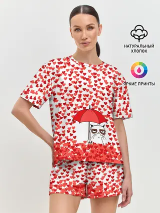 Женская пижама с шортами / Сердцепад