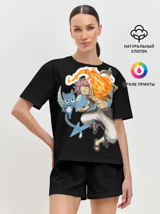 Женская пижама с шортами / Нацу и Хеппи из Хвоста Фей