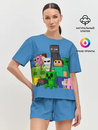 Женская пижама с шортами / Майнкрафт