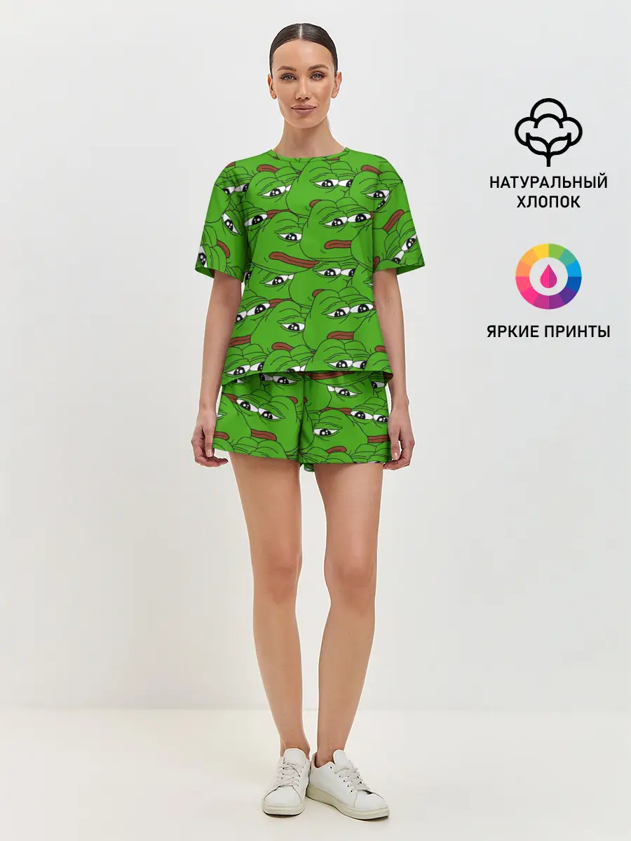 Женская пижама с шортами / Sad frogs