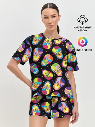 Женская пижама с шортами / Мексиканские черепа
