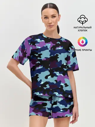 Женская пижама с шортами / Камуфляж
