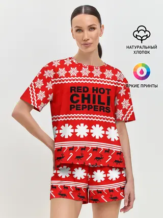 Женская пижама с шортами / Праздничный RHCP