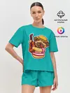 Женская пижама с шортами / Мопс музыкант