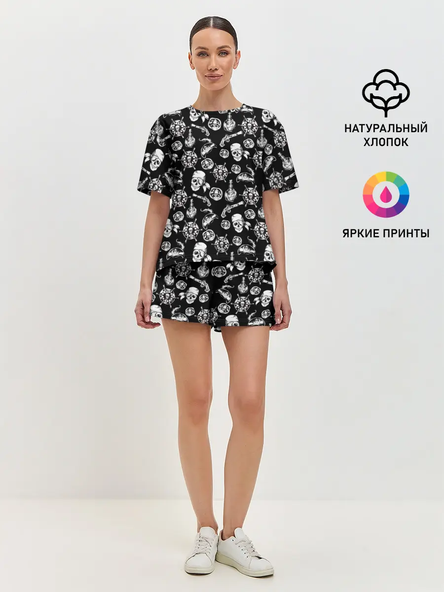 Женская пижама с шортами / Pirates Pattern