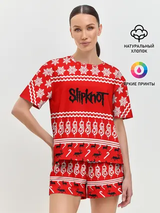 Женская пижама с шортами / Праздничный Slipknot