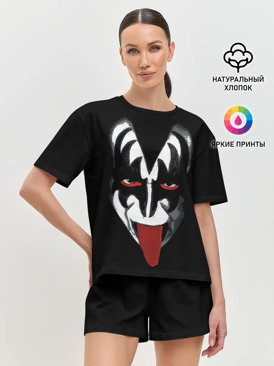 Женская пижама с шортами / Кисс