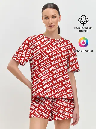 Женская пижама с шортами / YNWA красный