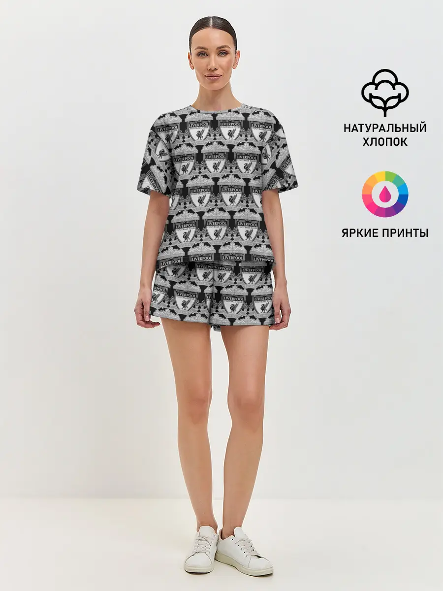 Женская пижама с шортами / Liverpool Black&White