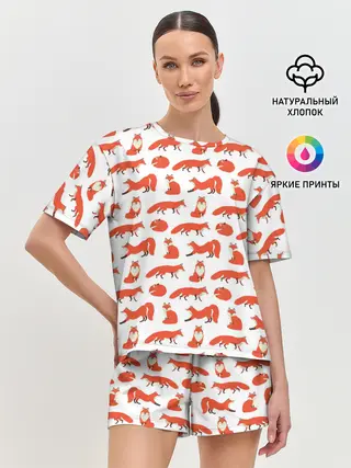 Женская пижама с шортами / Рыжий паттер