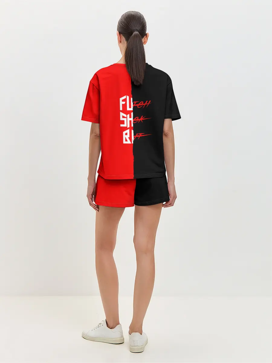 Женская пижама с шортами / Red & Black