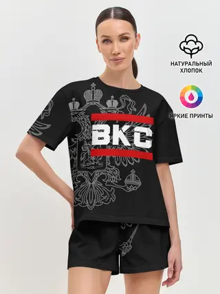Женская пижама с шортами / ВКС белый герб РФ