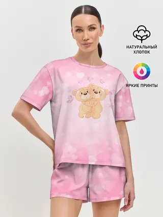 Женская пижама с шортами / Мишки