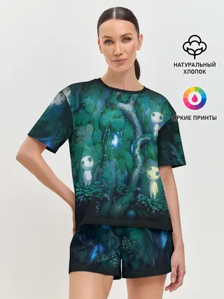 Женская пижама с шортами / принцесса Мононоке_5