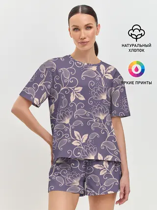 Женская пижама с шортами / Естественный стиль