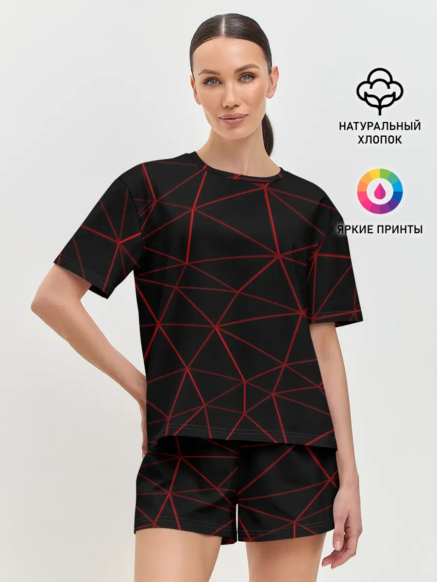 Женская пижама с шортами / Сетка