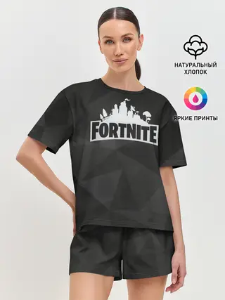 Женская пижама с шортами / Fortnite Black Abstract