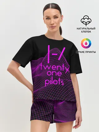 Женская пижама с шортами / twenty one pilots neon music