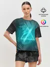 Женская пижама с шортами / Neon light blue