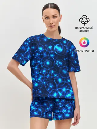 Женская пижама с шортами / Пузырчатый абстракт