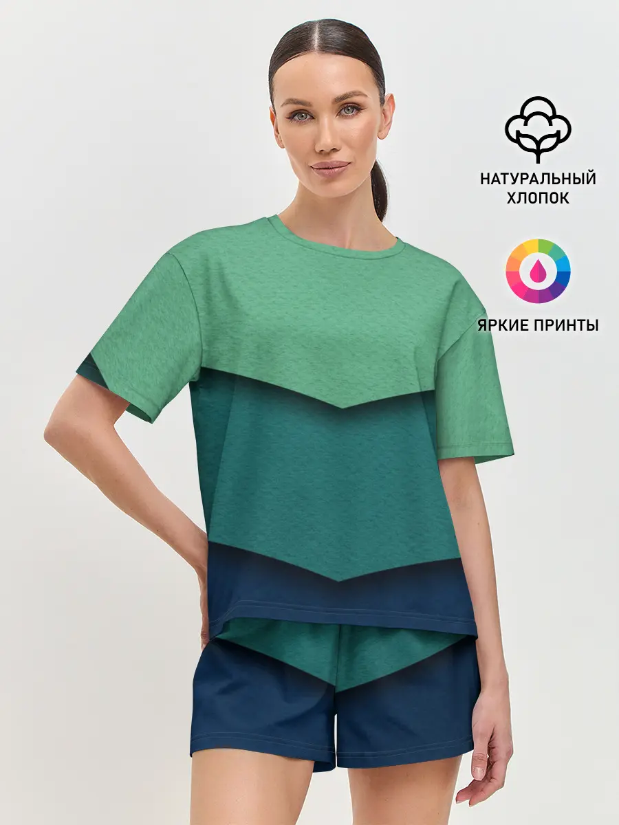Женская пижама с шортами / Текстура бумаги
