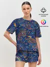 Женская пижама с шортами / Необычные узоры