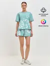 Женская пижама с шортами / Кружевные цветы