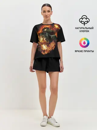 Женская пижама с шортами / Русский медведь