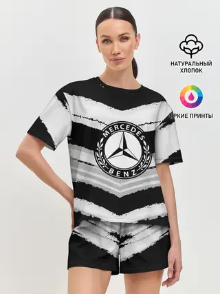 Женская пижама с шортами / Mercedes sport abstract 2018