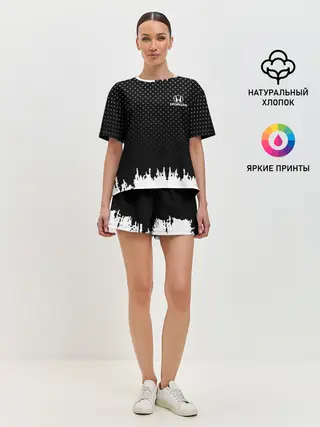 Женская пижама с шортами / Honda abstract black 2018