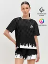Женская пижама с шортами / Mitsubishi abstract black