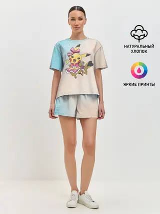 Женская пижама с шортами / Пикачу