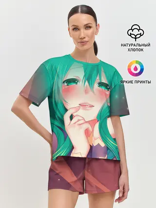 Женская пижама с шортами / Miku Ahegao