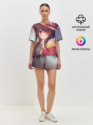 Женская пижама с шортами / Konosuba в шляпе