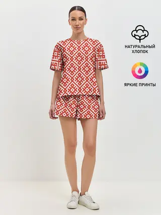 Женская пижама с шортами / Обережная Вышивка
